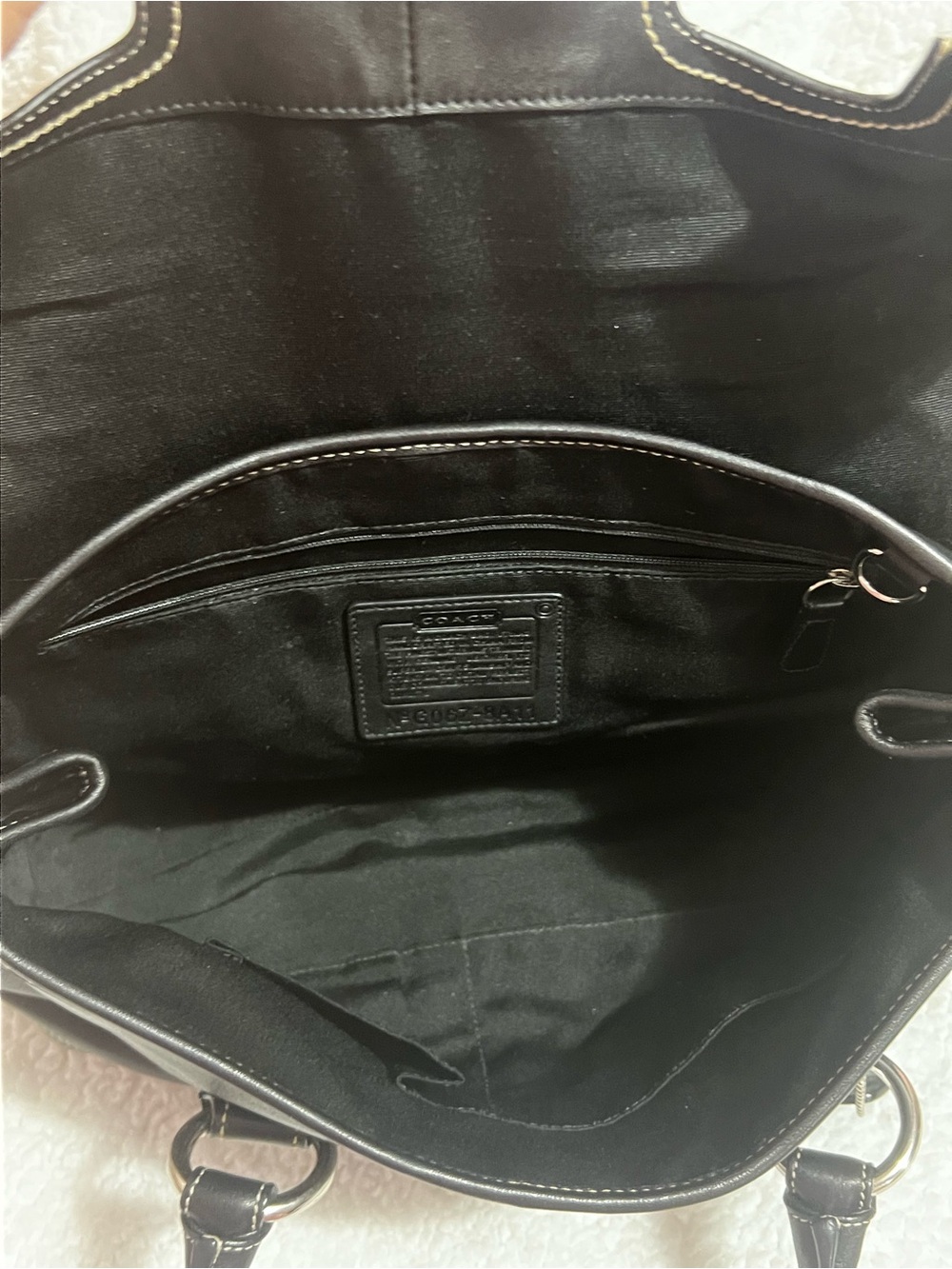 Coach Black Leather Hand Bag with Silver Hardware - Picture 3 of 4